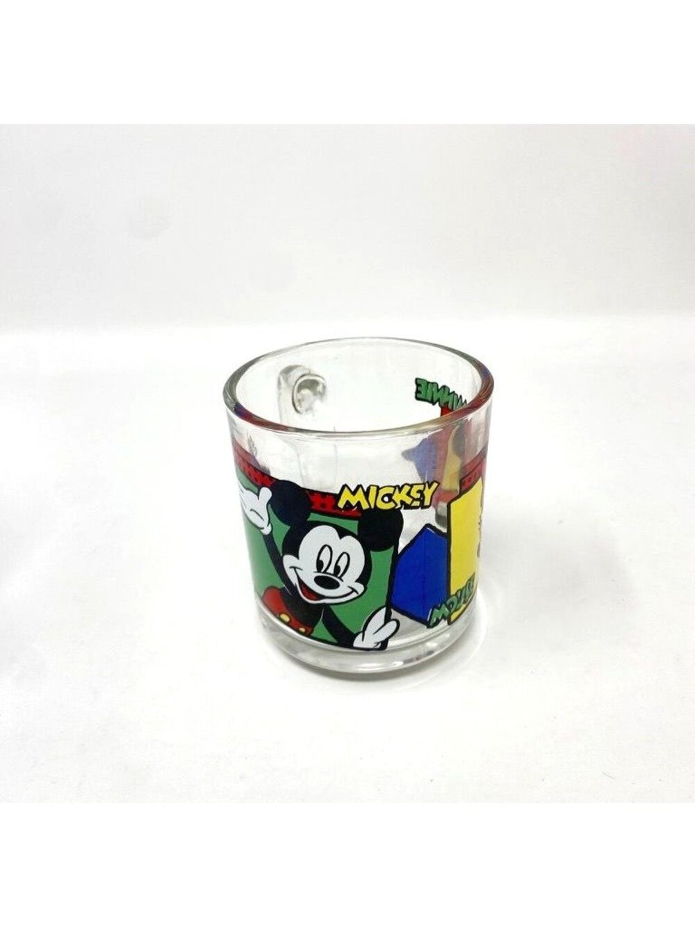 Vintage Anchor Hocking Disney Mickey Minnie Mouse Clear Glass Mug Preowned